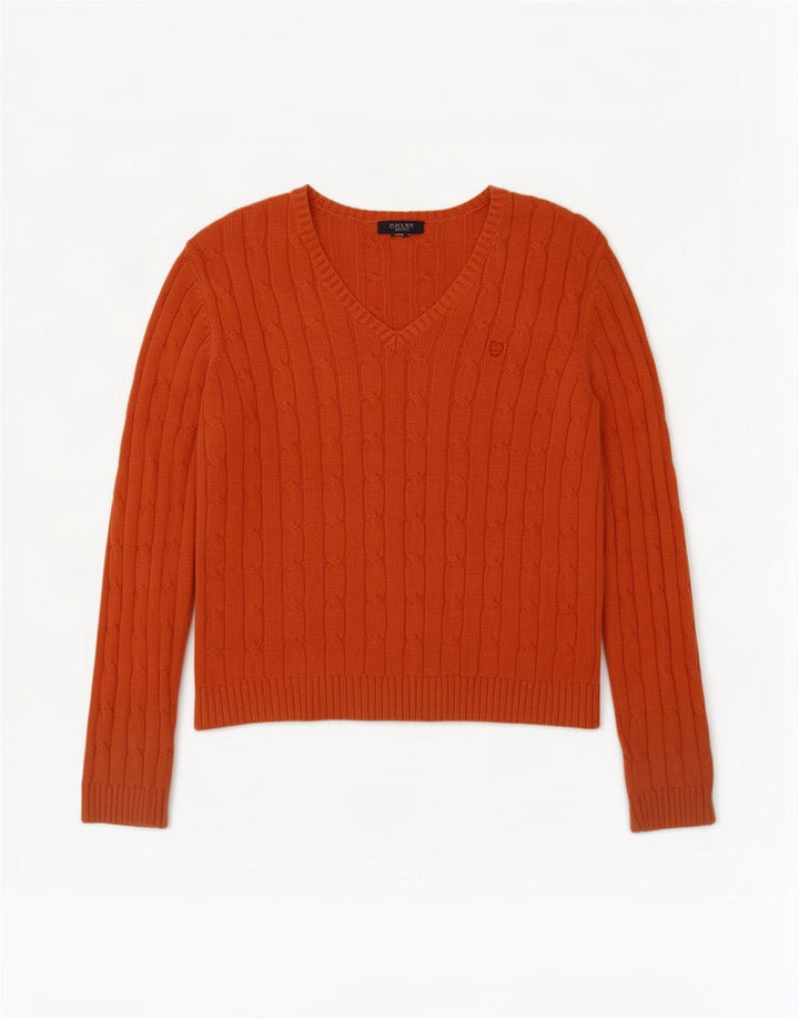 Sweter damski Chaps z dekoltem w kształcie litery V, UK 14, duży pomarańczowy