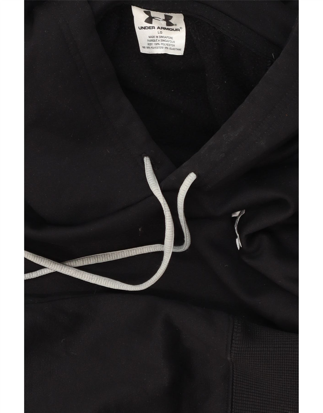 UNDER ARMOUR Mens Hoodie Jumper Large Black Vintage Under Armour and Second-Hand Under Armour from Messina Hembry 