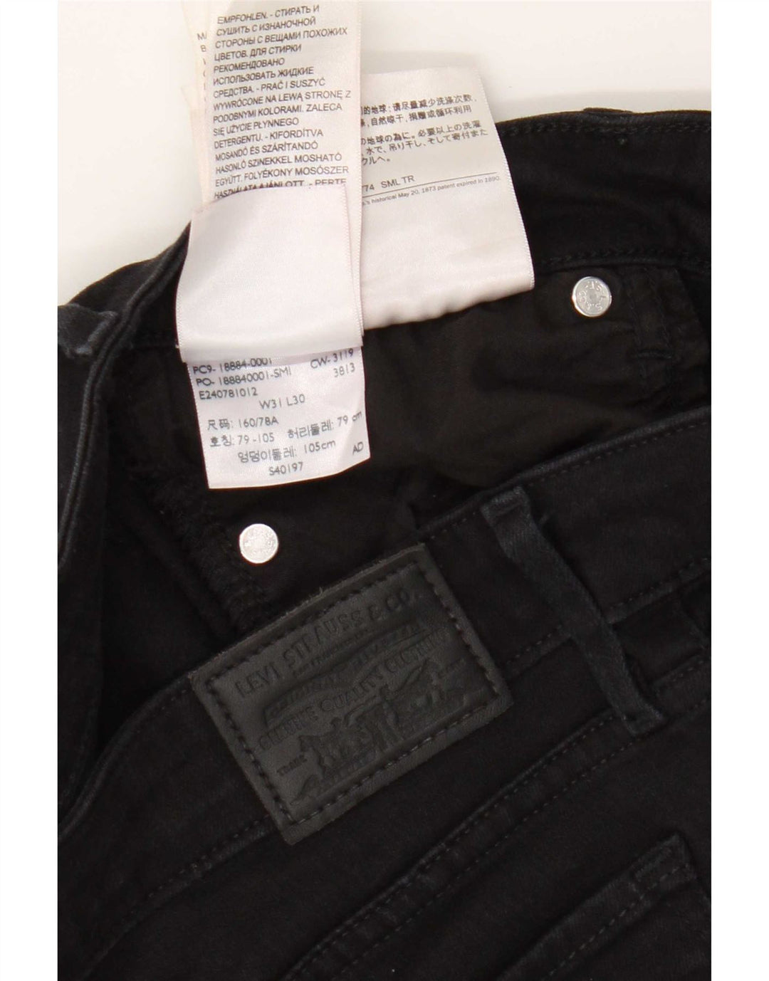 Damskie jeansy Levi's 712 Slim W31 L30 Czarna bawełna