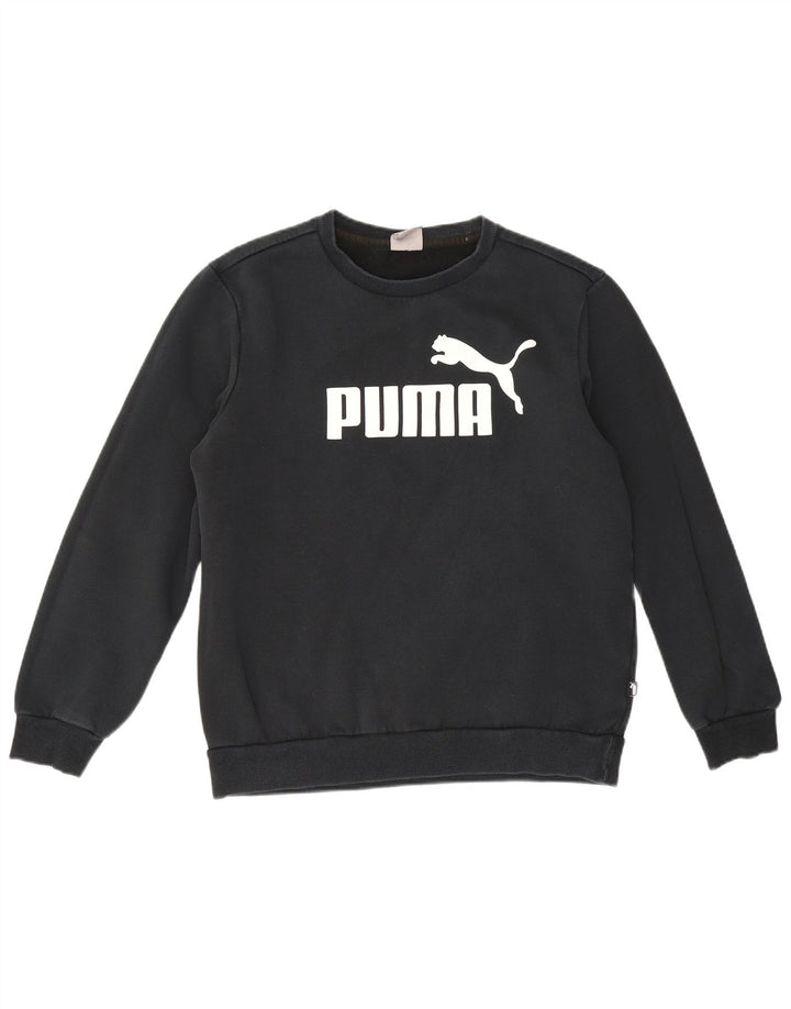 Męska bluza z grafiką Puma, sweter, średni granatowy, bawełniany