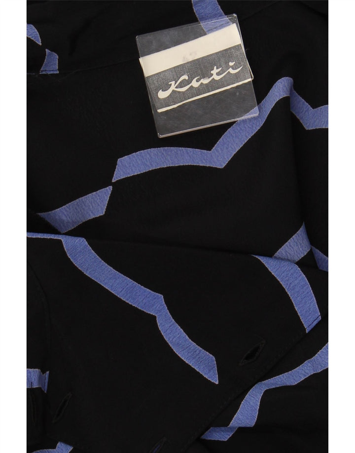 Damska sukienka maxi z rękawem 3/4 w stylu VINTAGE IT 42, wiskoza w średnie czarne paski