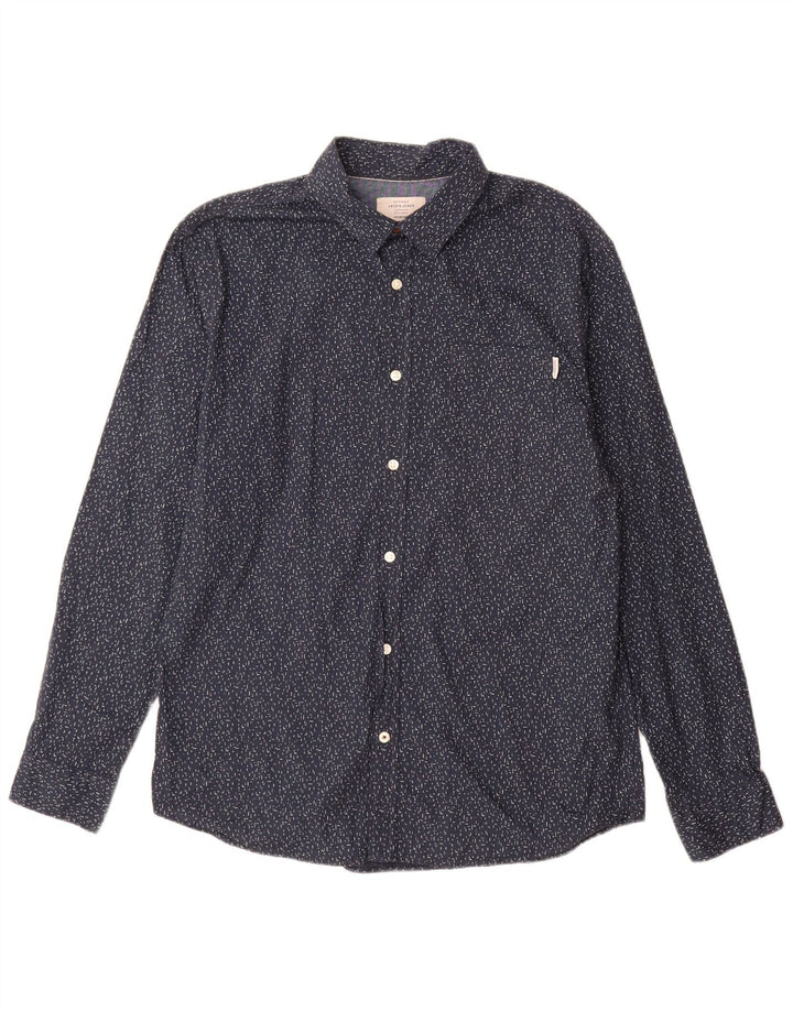 Koszula męska Jack & Jones XL, bawełniana w granatowe cętki