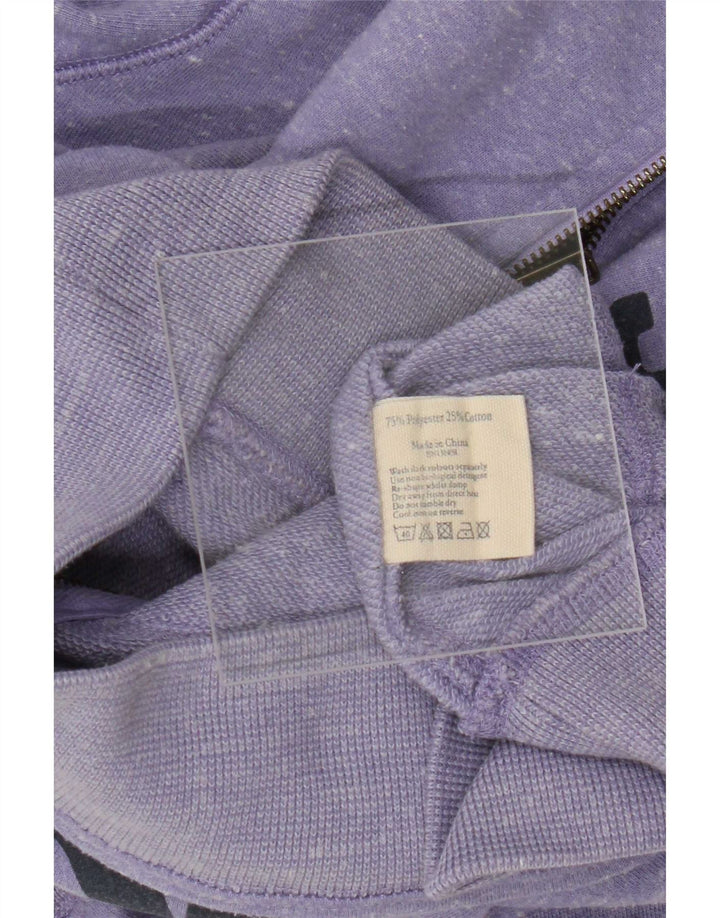 Męski sweter z kapturem i zamkiem błyskawicznym Jack Wills, średnio fioletowy, nakrapiany poliester