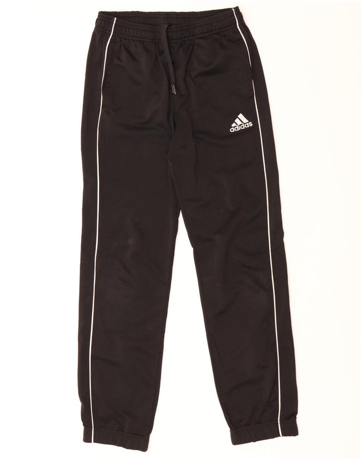 ADIDAS Boys Tracksuit Trousers Joggers 13-14 Years  Black Polyester