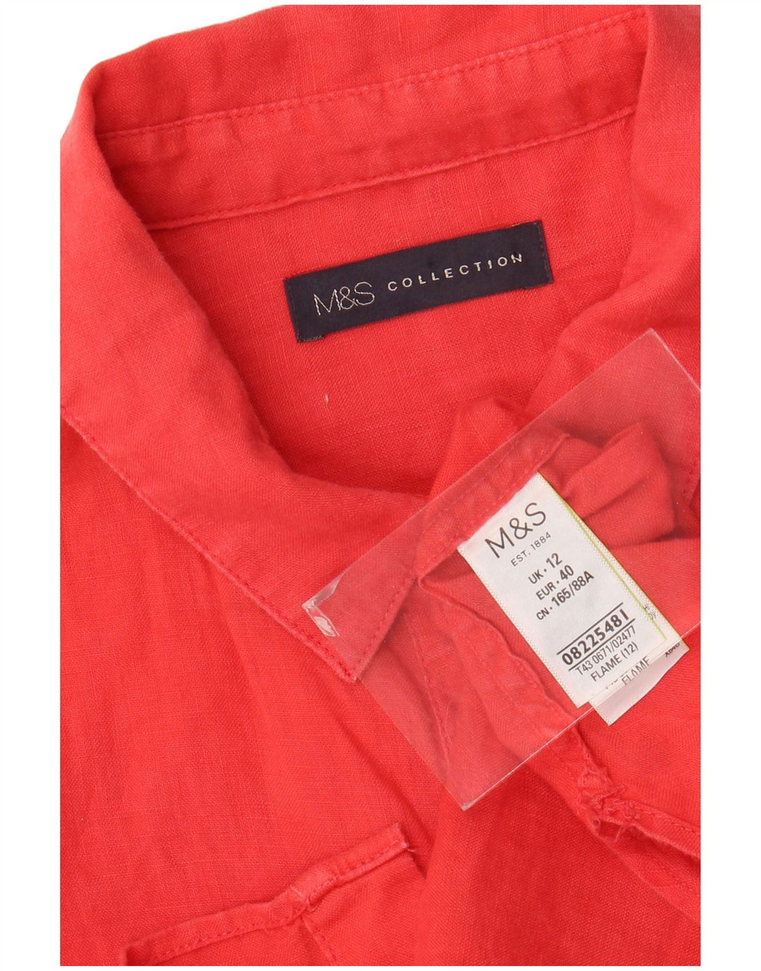 MARKS & SPENCER Damska koszula bez rękawów UK 12 Średni różowy lniany