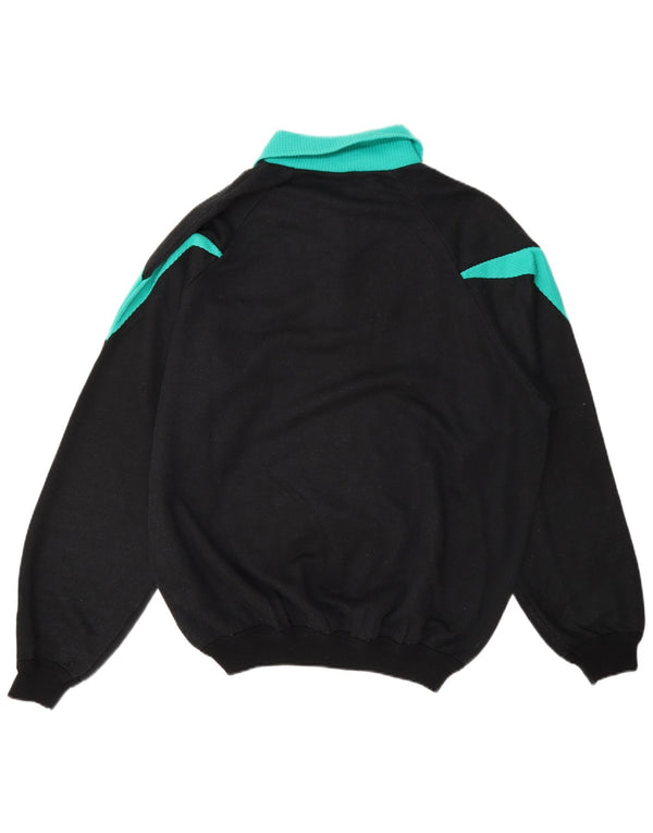 Męska bluza Roby z grafiką polo, sweter XL, czarna, bawełniana z blokami kolorów