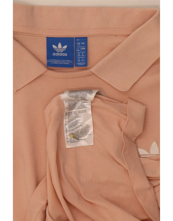 Damska koszulka polo Adidas UK 12 Średnia różowa bawełna