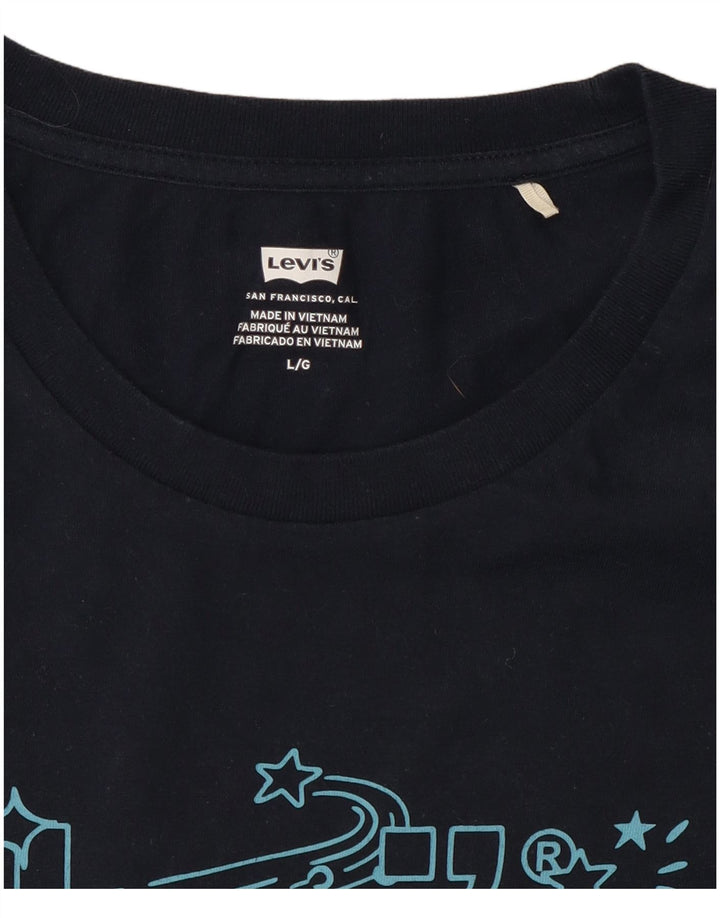Damska koszulka z grafiką Levi's Top UK 14, duża, granatowa