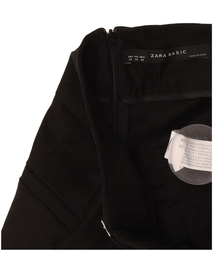 Spódnica damska Zara w kształcie litery A XS W24 Czarna bawełna