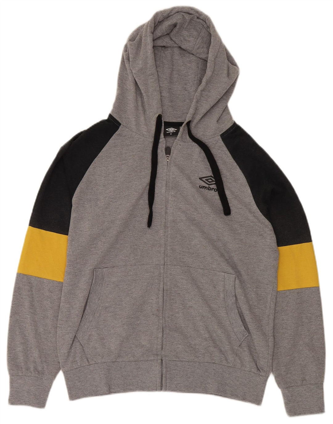 UMBRO Męski sweter z kapturem i zamkiem błyskawicznym Średnioszary, bawełniany blok kolorów