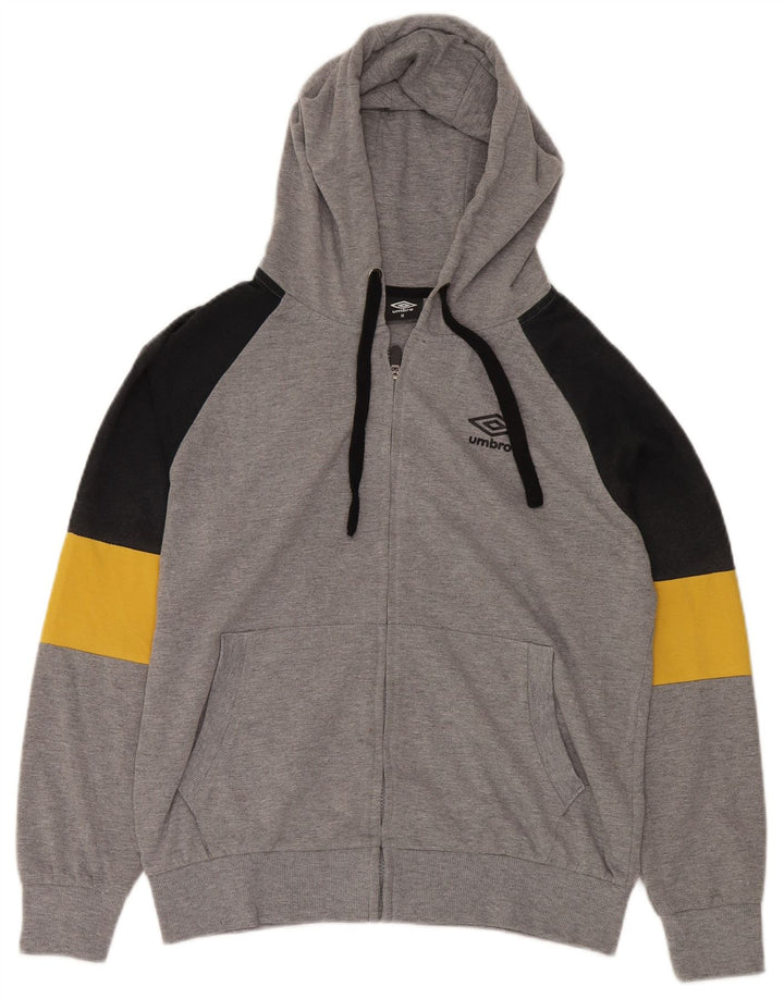 UMBRO Męski sweter z kapturem i zamkiem błyskawicznym Średnioszary, bawełniany blok kolorów