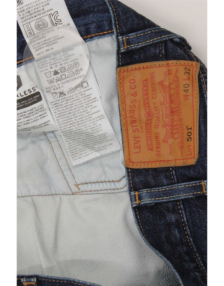 Męskie jeansy Levi's 501 Straight W40 L32 Niebieskie bawełniane