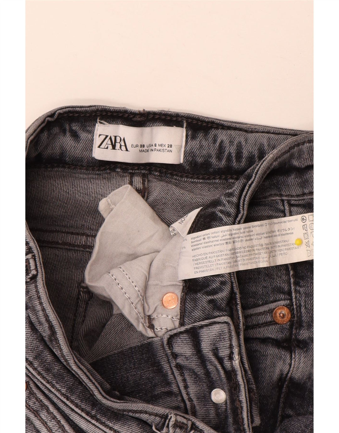 Damskie jeansy Zara w trudnej sytuacji EU 38 Small W28 L34 Szara bawełna