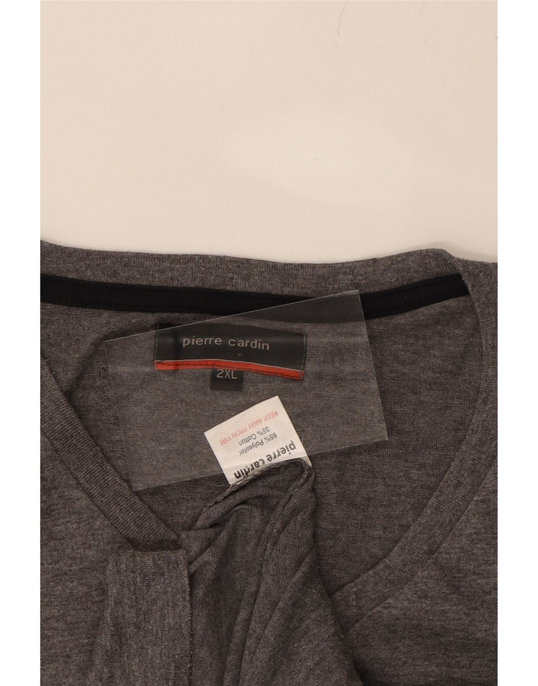 PIERRE CARDIN Mens Graphic T-Shirt Top 2XL Grey Polyester Vintage Pierre Cardin and Second-Hand Pierre Cardin from Messina Hembry 