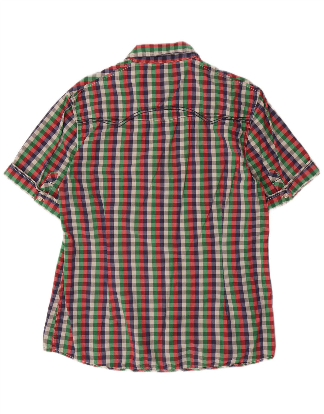 GARCIA Męska koszula slim fit z krótkim rękawem XL, wielobarwna kratka