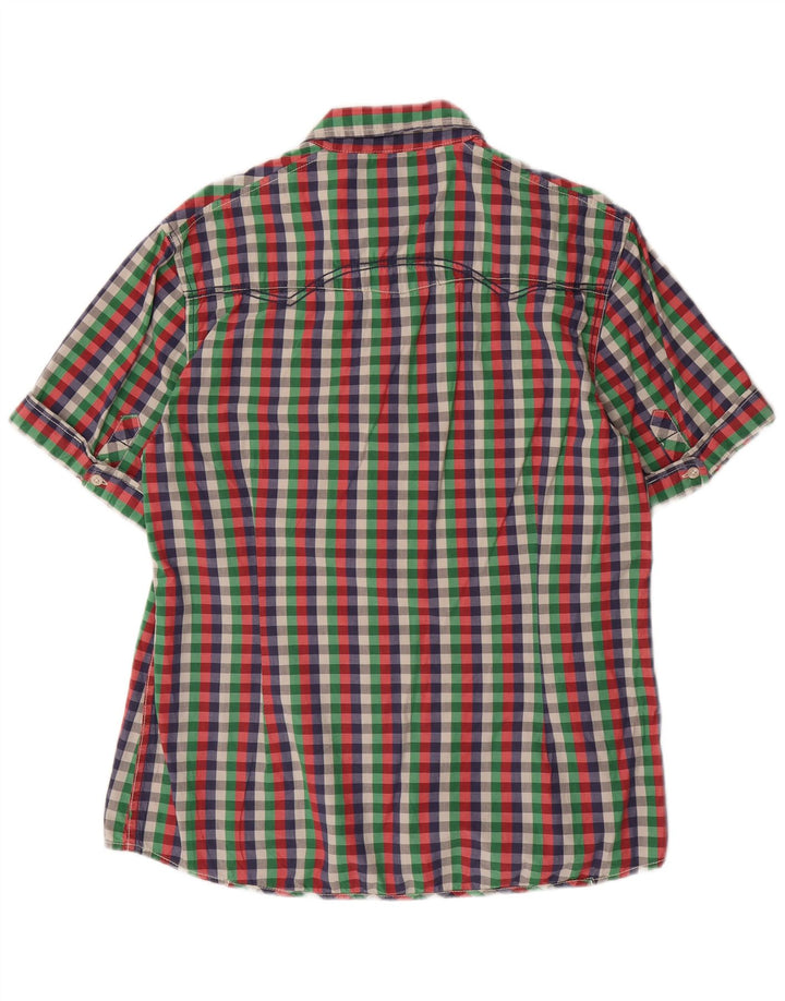 GARCIA Męska koszula slim fit z krótkim rękawem XL, wielobarwna kratka