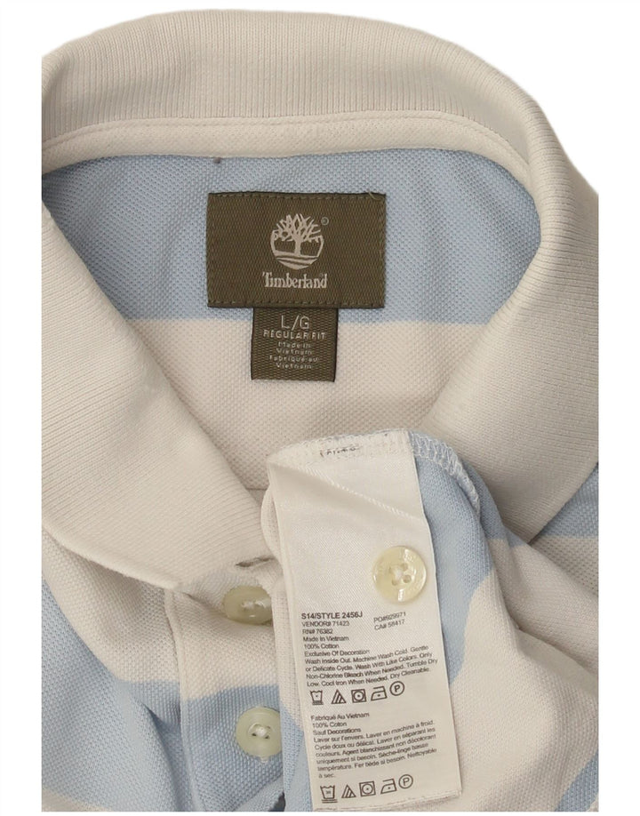 Męska koszulka polo Timberland o regularnym kroju, duża, bawełniana w niebieskie paski