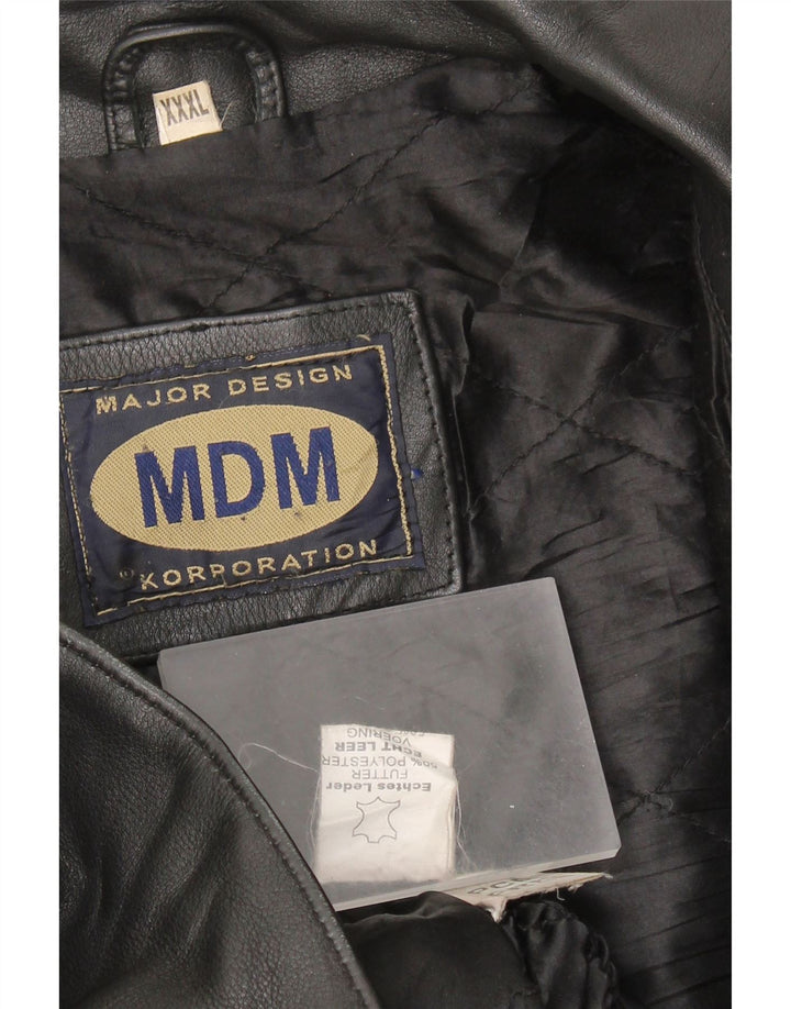 Vintage damska skórzana kurtka motocyklowa UK 22 3XL czarna skóra