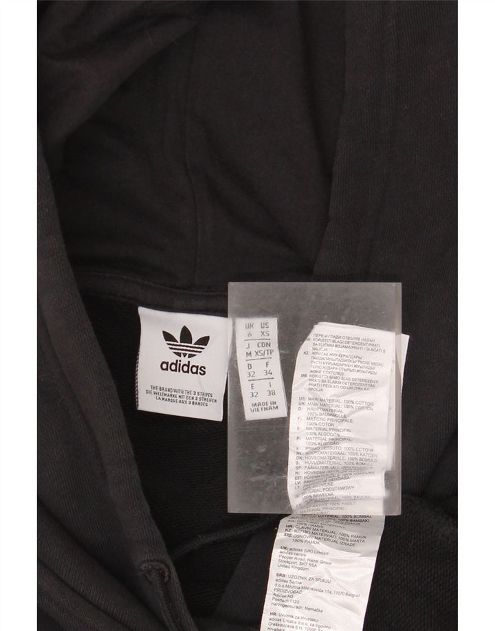 Damski sweter oversize z kapturem ADIDAS UK 6 XS, czarny, bawełniany