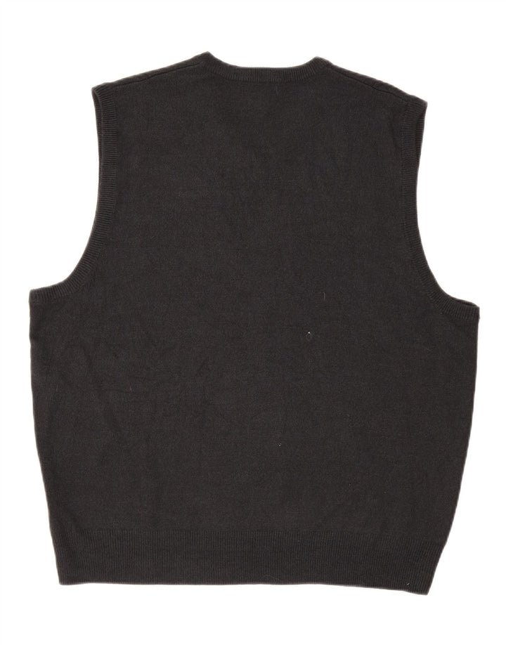 DOCKERS Mens Vest Tank Top 2XL Black Argyle/Diamond Acrylic Vintage Dockers and Second-Hand Dockers from Messina Hembry 