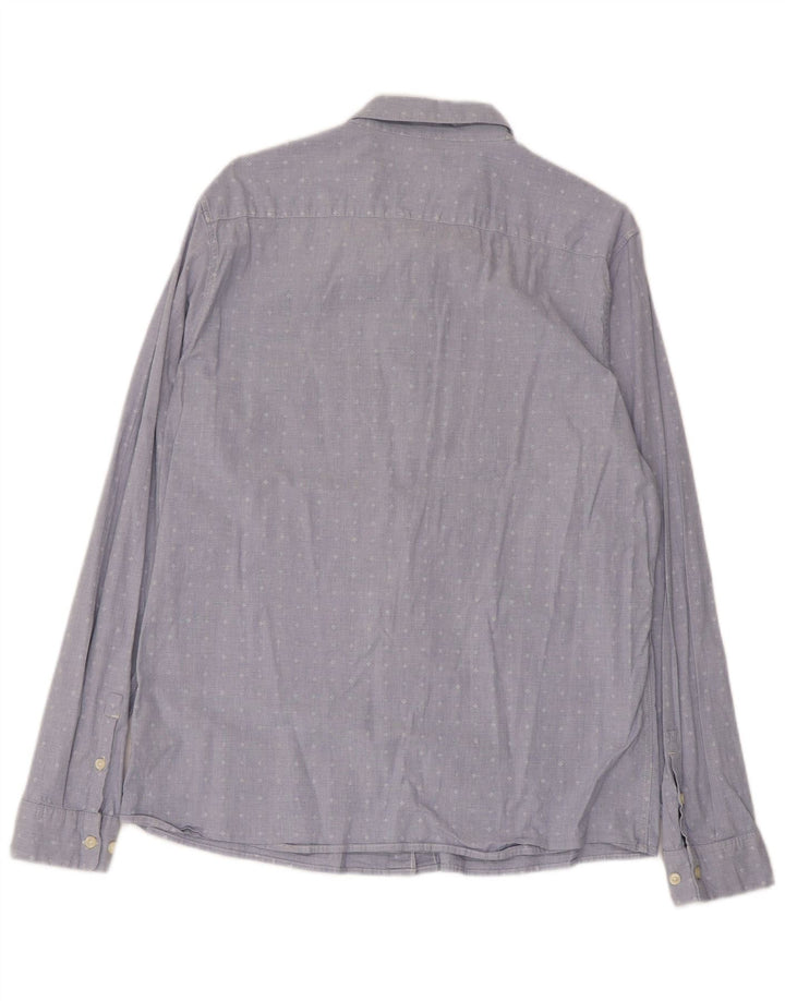 Męska koszula Lee ze stretchem, slim fit, XL, niebieska, z geometrycznej bawełny