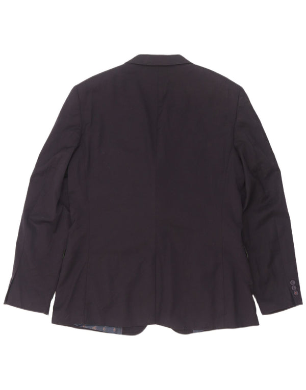 Ted Baker Męska marynarka zapinana na 2 guziki, nowoczesny krój, rozmiar 42 XL, granatowo-wełniana