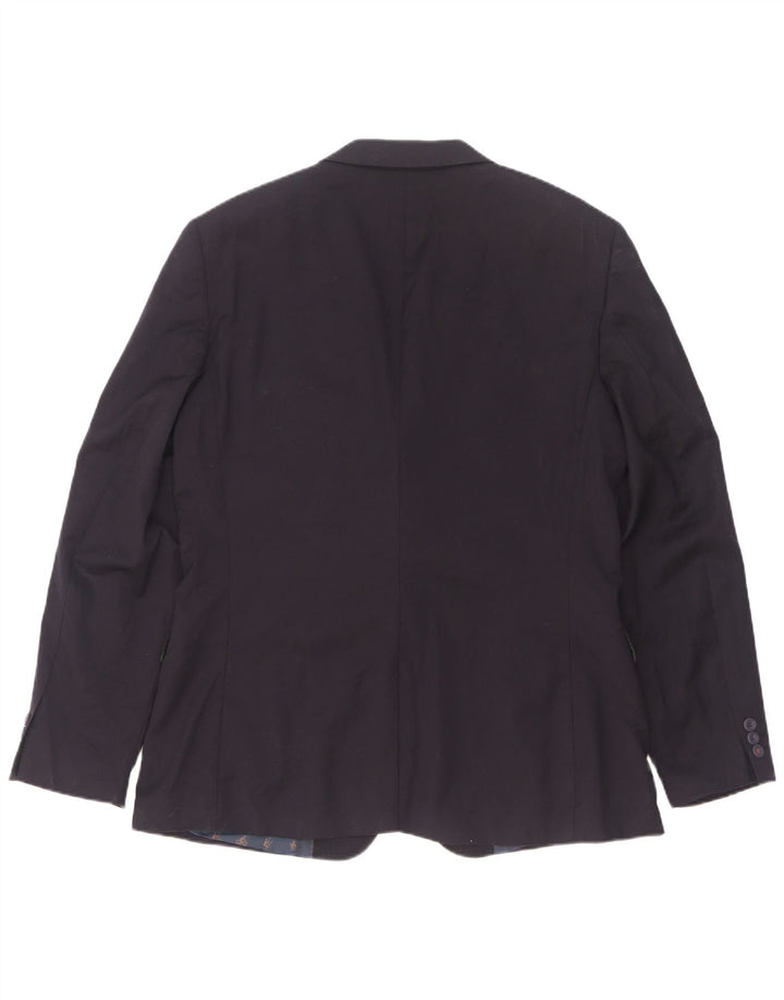 Ted Baker Męska marynarka zapinana na 2 guziki, nowoczesny krój, rozmiar 42 XL, granatowo-wełniana