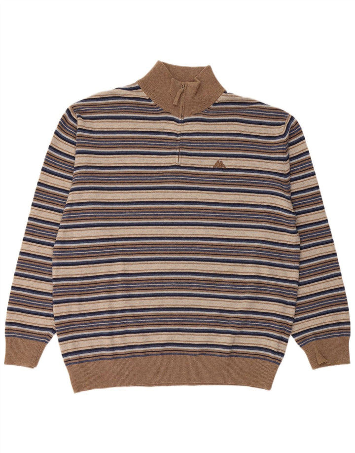 Męski sweter Kappa z zamkiem błyskawicznym 3XL, wielokolorowa wełna w paski