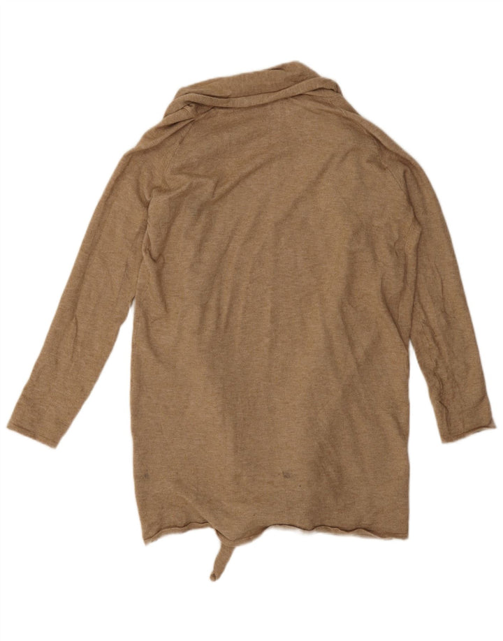 Sweter damski o przedłużonym kroju Zara UK 14 średni beż