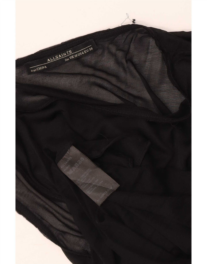 Damska bluzka bez rękawów All Saints Top UK 10 Small Black Acetate