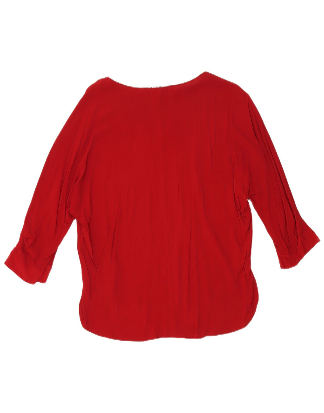 Damska bluzka oversize z rękawem 3/4 Zara Top UK 10 Small Red Viscose