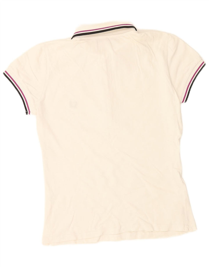 Damska koszulka polo FRED PERRY UK 12, średnia biała bawełna