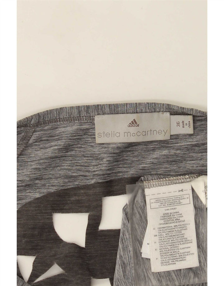 Adidas Damska Tunika Stella McCartney Graphic Top EU 36 Mały Szary Poliester