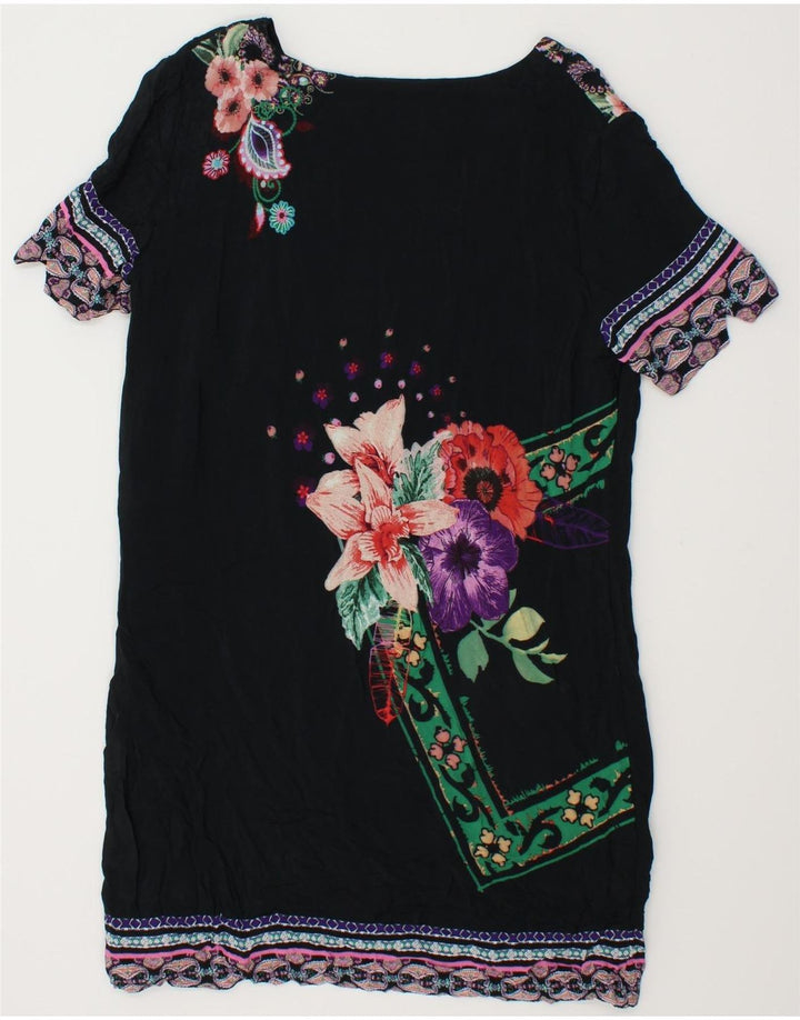 DESIGUAL Womens Sheath Dress EU 42 Large Black Floral Vintage Desigual and Second-Hand Desigual from Messina Hembry 