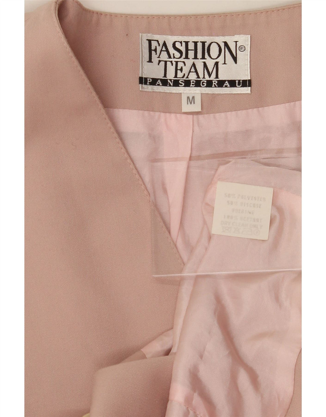 VINTAGE Womens Oversized 1 Button Blazer Jacket UK 14 Medium Pink Vintage Vintage and Second-Hand Vintage from Messina Hembry 