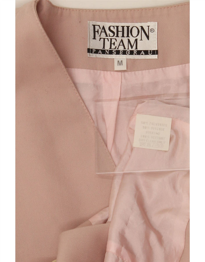 VINTAGE Womens Oversized 1 Button Blazer Jacket UK 14 Medium Pink Vintage Vintage and Second-Hand Vintage from Messina Hembry 