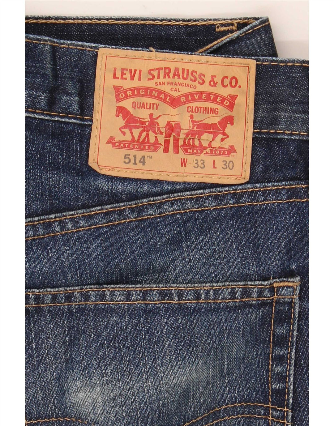 Męskie dżinsy Levi's 514 Straight W33 L30 Granatowa bawełna
