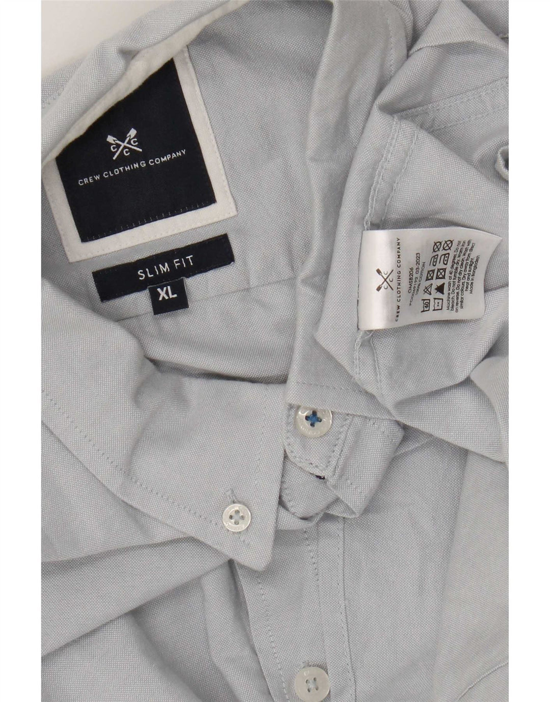 Crew Clothing Męska koszula o dopasowanym kroju, średnioniebieska, bawełniana