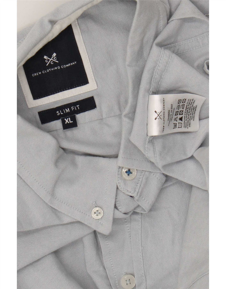 Crew Clothing Męska koszula o dopasowanym kroju, średnioniebieska, bawełniana