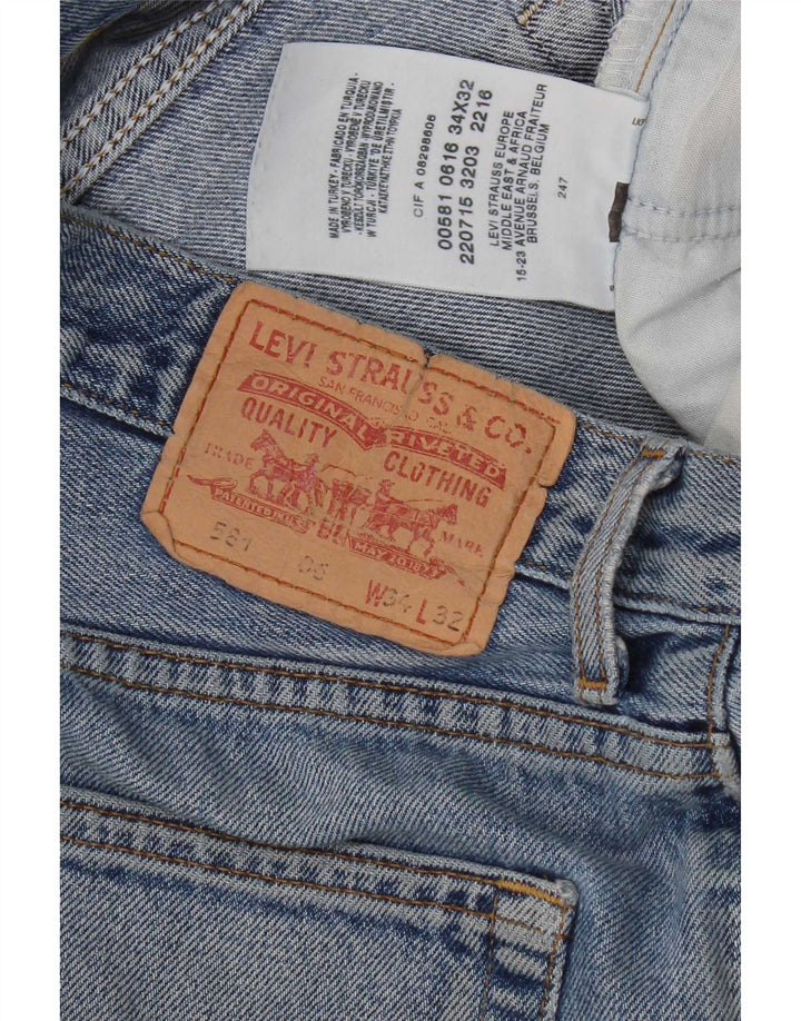 Damskie jeansy Levi's 581 Straight W34 L32 Niebieskie bawełniane