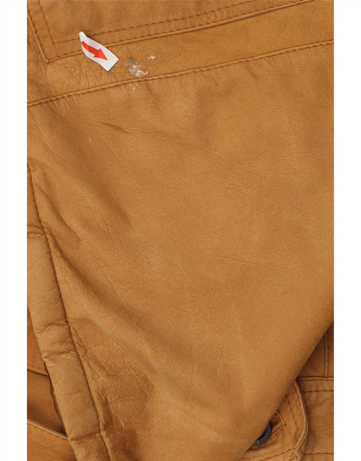 Vintage męska kurtka skórzana IT 54 2XL beżowa