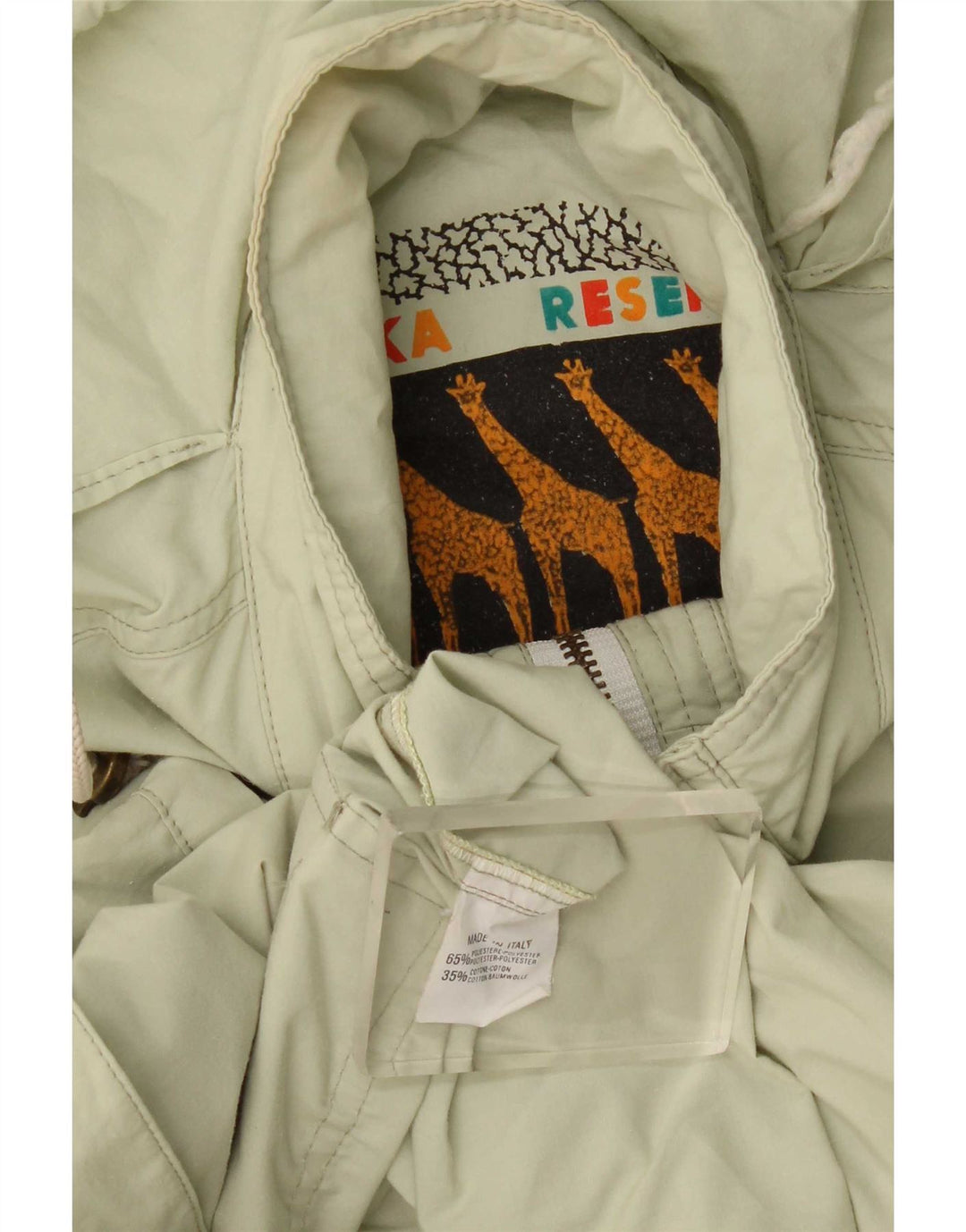 Męska kurtka bomber z kapturem w stylu vintage, UK 42 XL, zielony poliester