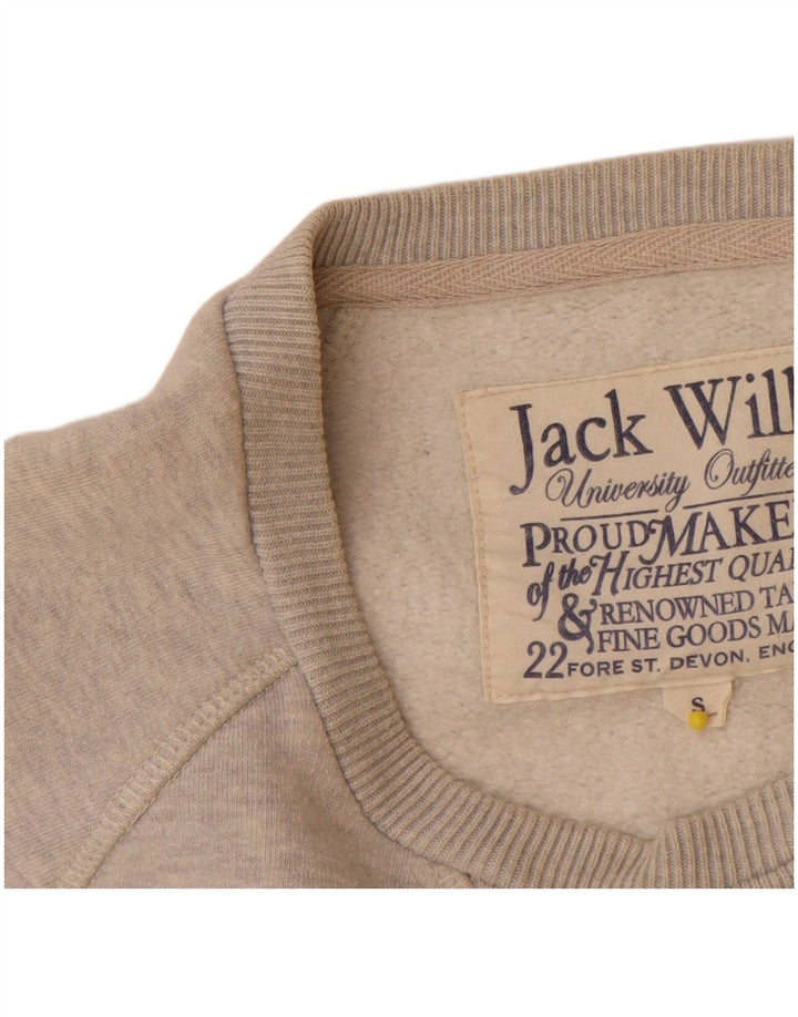 Męska bluza z grafiką Jack Wills, mała, szara, nakrapiana bawełna