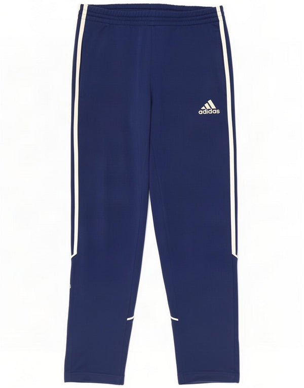 Adidas Boys Tracksuit Trousers 13-14 Years Navy Blue Polyester