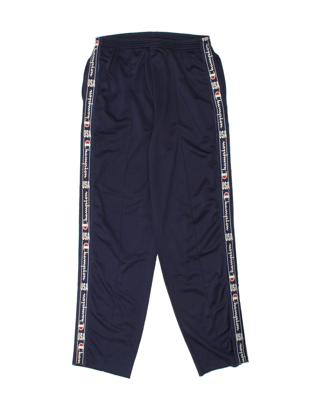 CHAMPION Womens Graphic Tracksuit Trousers XL Navy Blue Polyester Vintage Champion and Second-Hand Champion from Messina Hembry 
