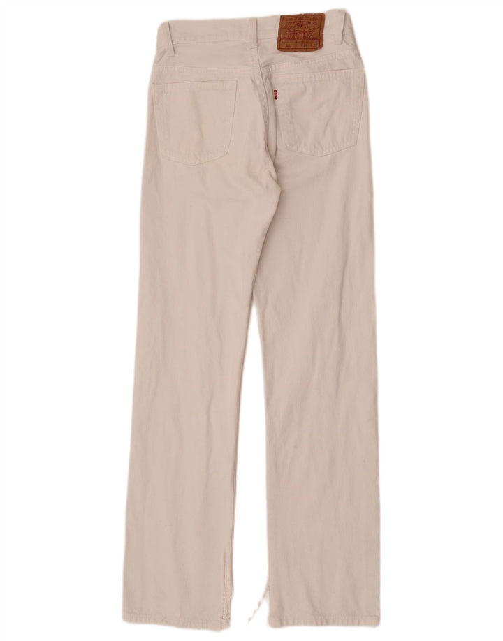 Damskie dżinsy Levi's 501 Straight W28 L32 Biała bawełna
