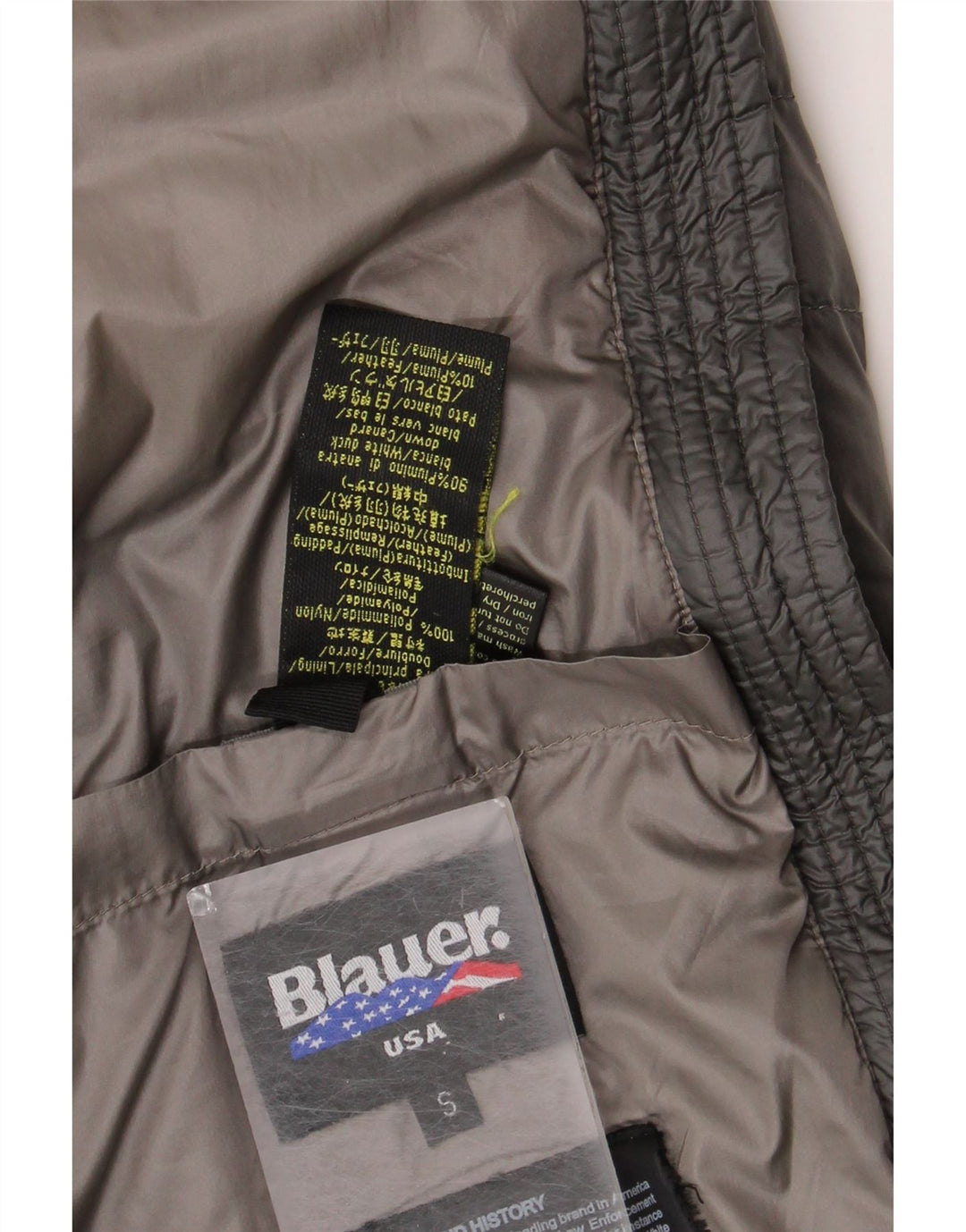 Męska wyściełana kurtka z kapturem Blauer UK 36 Small Szary Nylon