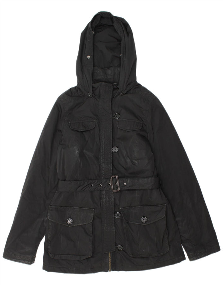 Damska kurtka użytkowa z kapturem Woolrich UK 14, średni czarny poliester