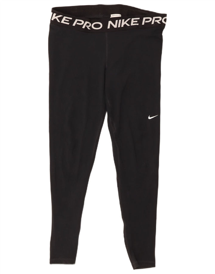 Damskie legginsy Nike Graphic UK 18 XL, czarne, poliestrowe