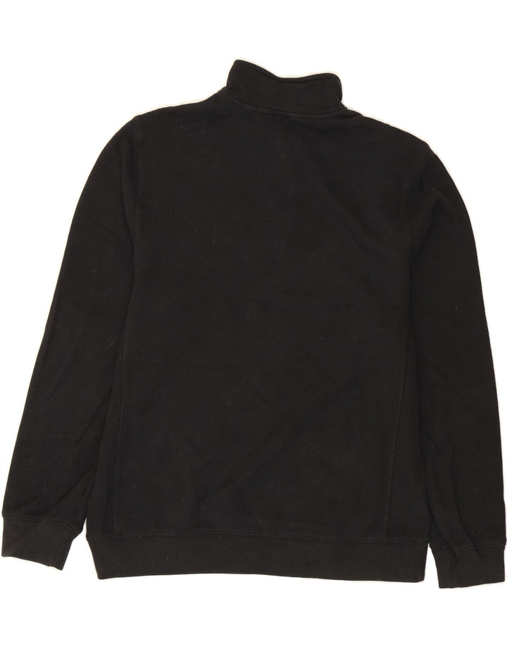 IZOD Mens Zip Neck Sweatshirt Jumper Medium Black Cotton Vintage Izod and Second-Hand Izod from Messina Hembry 